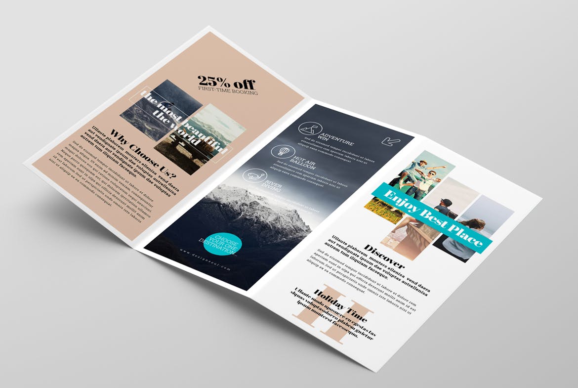 三折页旅游景点介绍宣传单设计模板 Trifold Brochure插图5