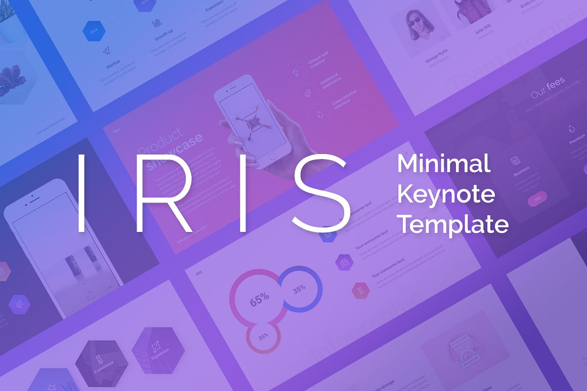 一套简约现代的免费幻灯片模版 IRIS Free Keynote & PowerPoint Template