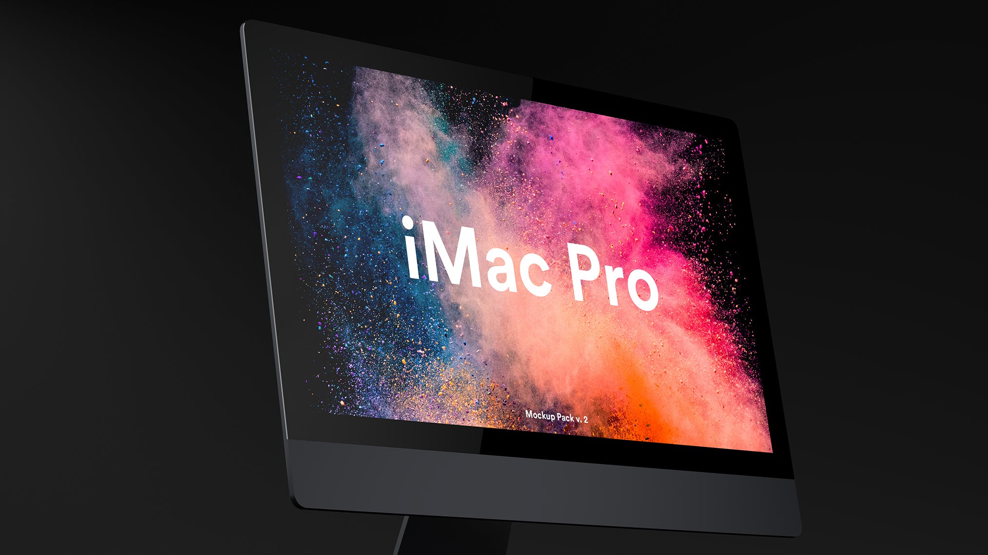 酷黑背景iMac Pro一体机电脑样机模板 Dark iMac Pro Mockup插图(13)