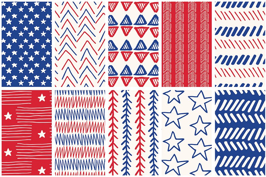 独立日节日主题纹理图案素材 Independence Day Patterns插图7