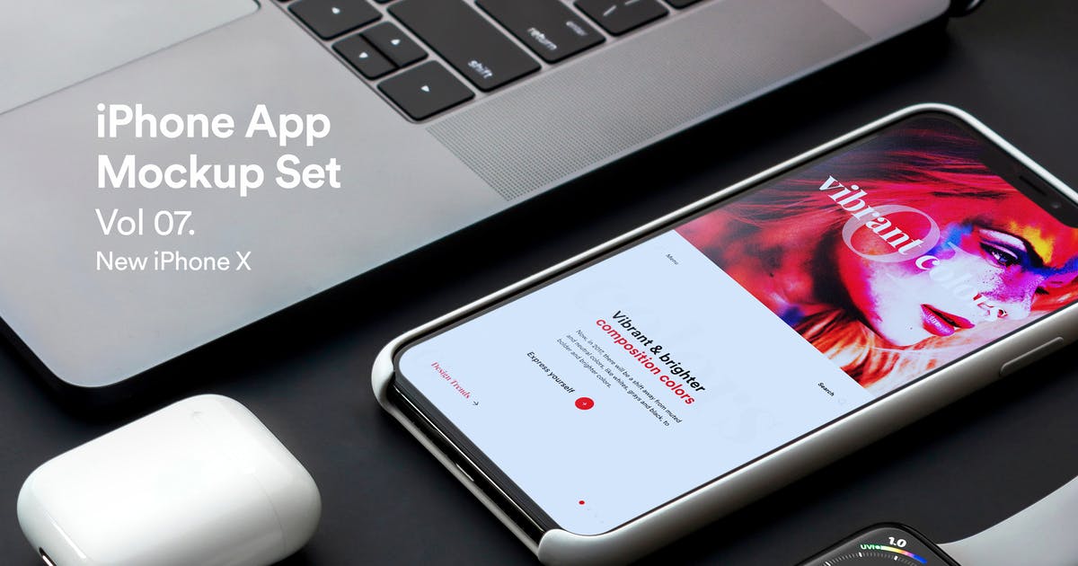 APP界面设计效果图预览iPhone样机模板套装v7插图 APP界面设计效果图预览iPhone样机模板套装v7插图