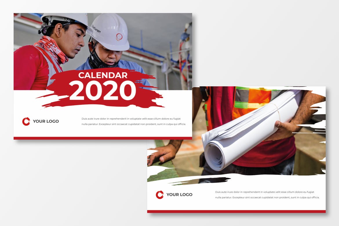 2020年建筑基建企业定制活页日历设计模板 Calendar 2020插图2