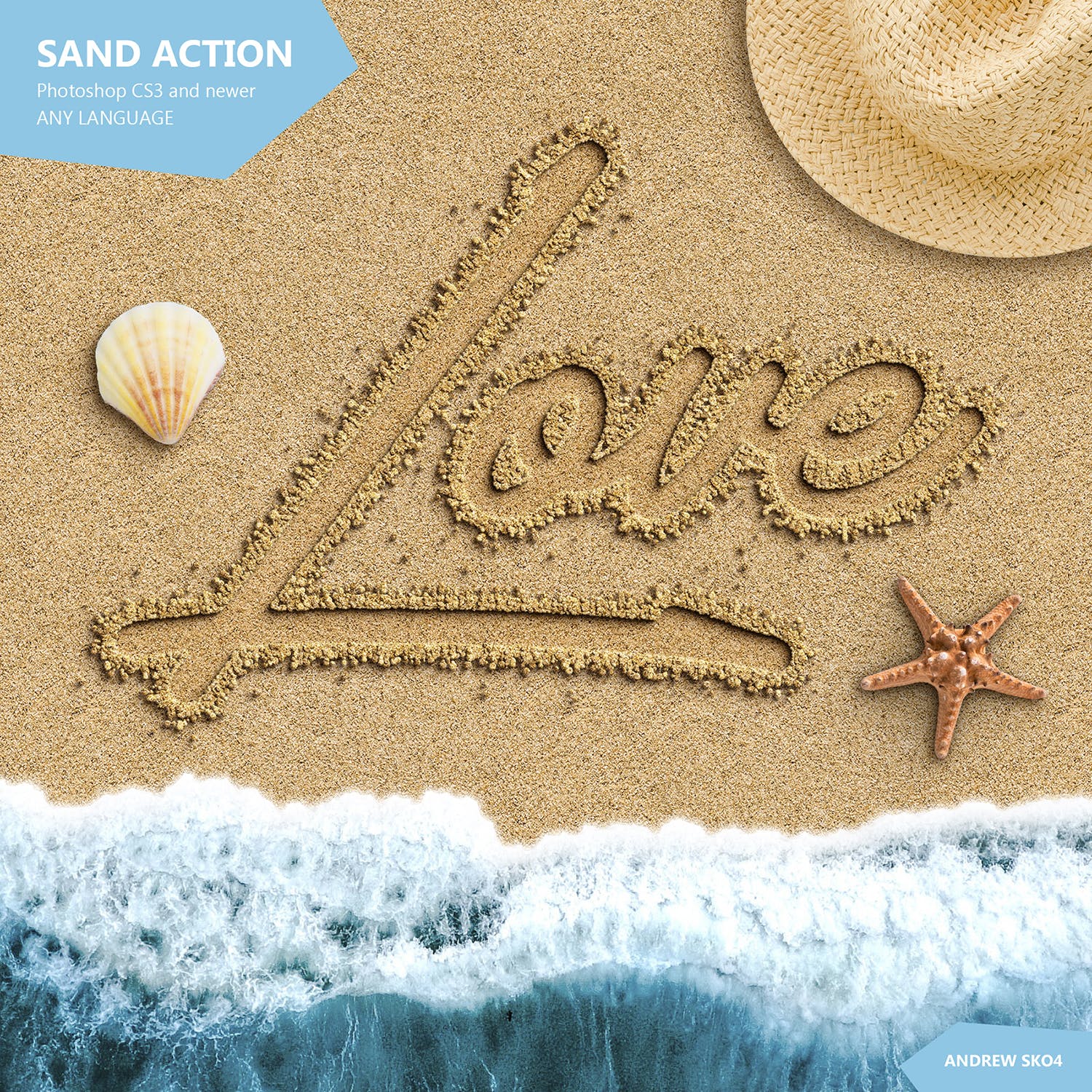 沙滩上手写文字特效PS动作 Sand Photoshop Action插图(3)