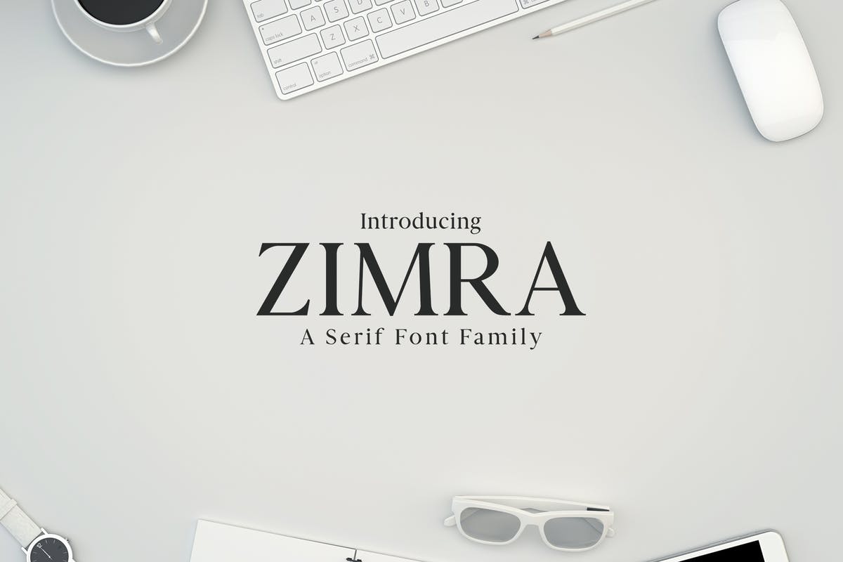 版式设计必备的现代优雅衬线字体家族 Zimra Serif Fonts Family Pack插图