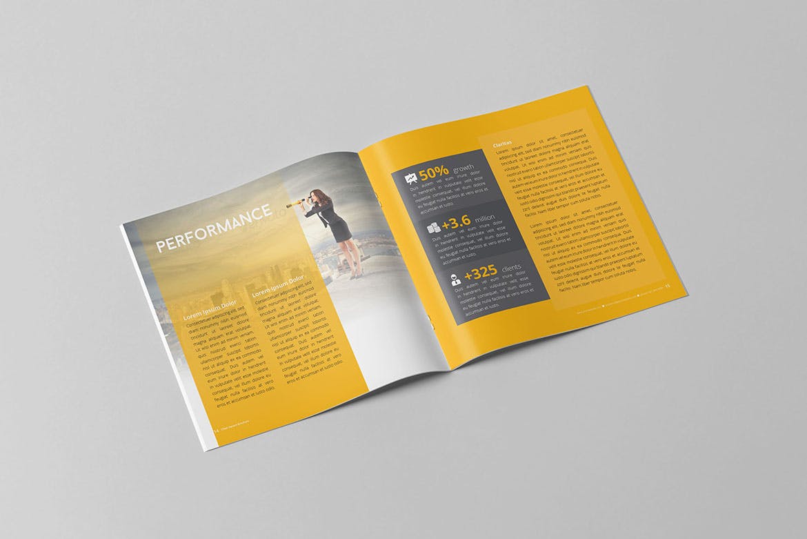 方形商务企业宣传画册设计模板 Square Business Brochure插图(7)