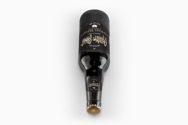 黑色啤酒瓶外观样机 Beer Black Bottle Mockup插图(8)