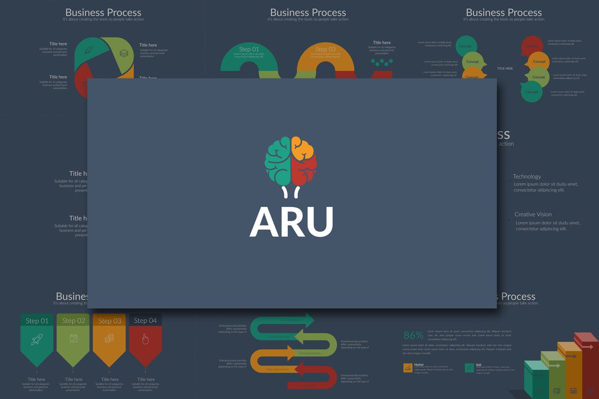 项目进程进度跟踪管理PPT模板下载 ARU Powerpoint Template插图