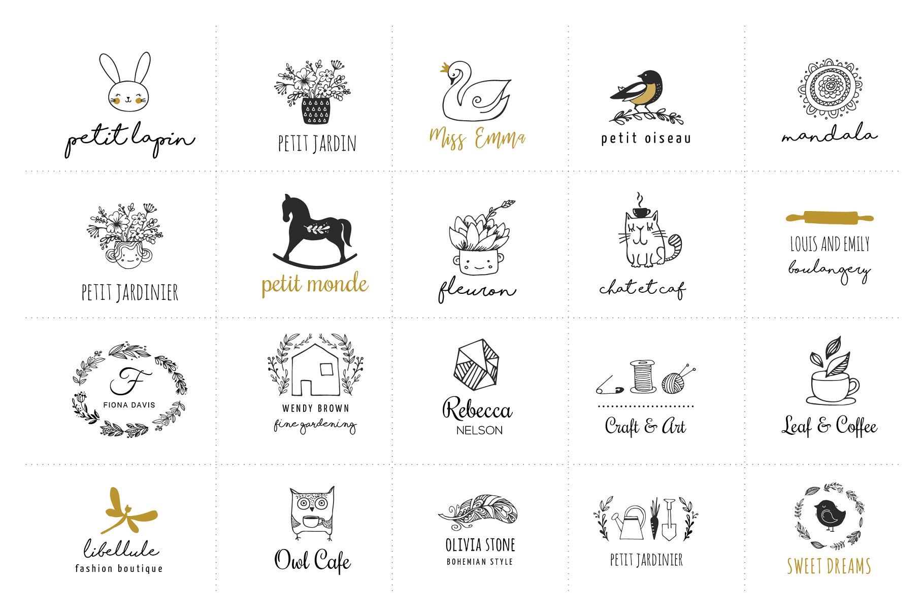 精致优雅品牌Logo设计模板合集 Logo boutiqe – premade logo template插图(4)