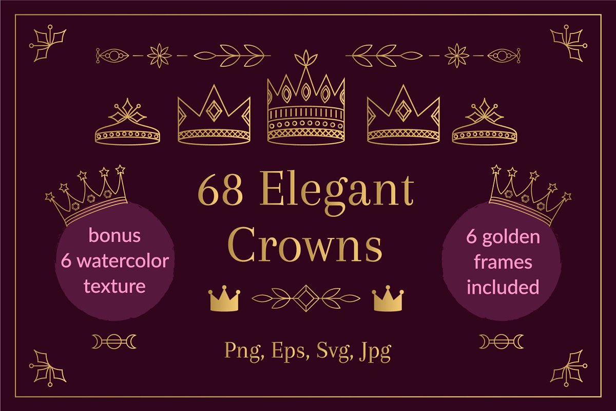 68个优雅的皇冠插画合集插图(4)