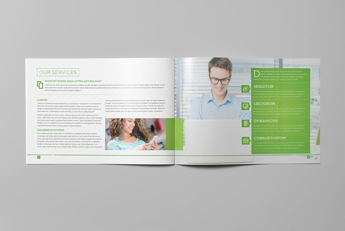 横版公司/企业画册设计设计模板 LIght Business Landscape Brochure插图7