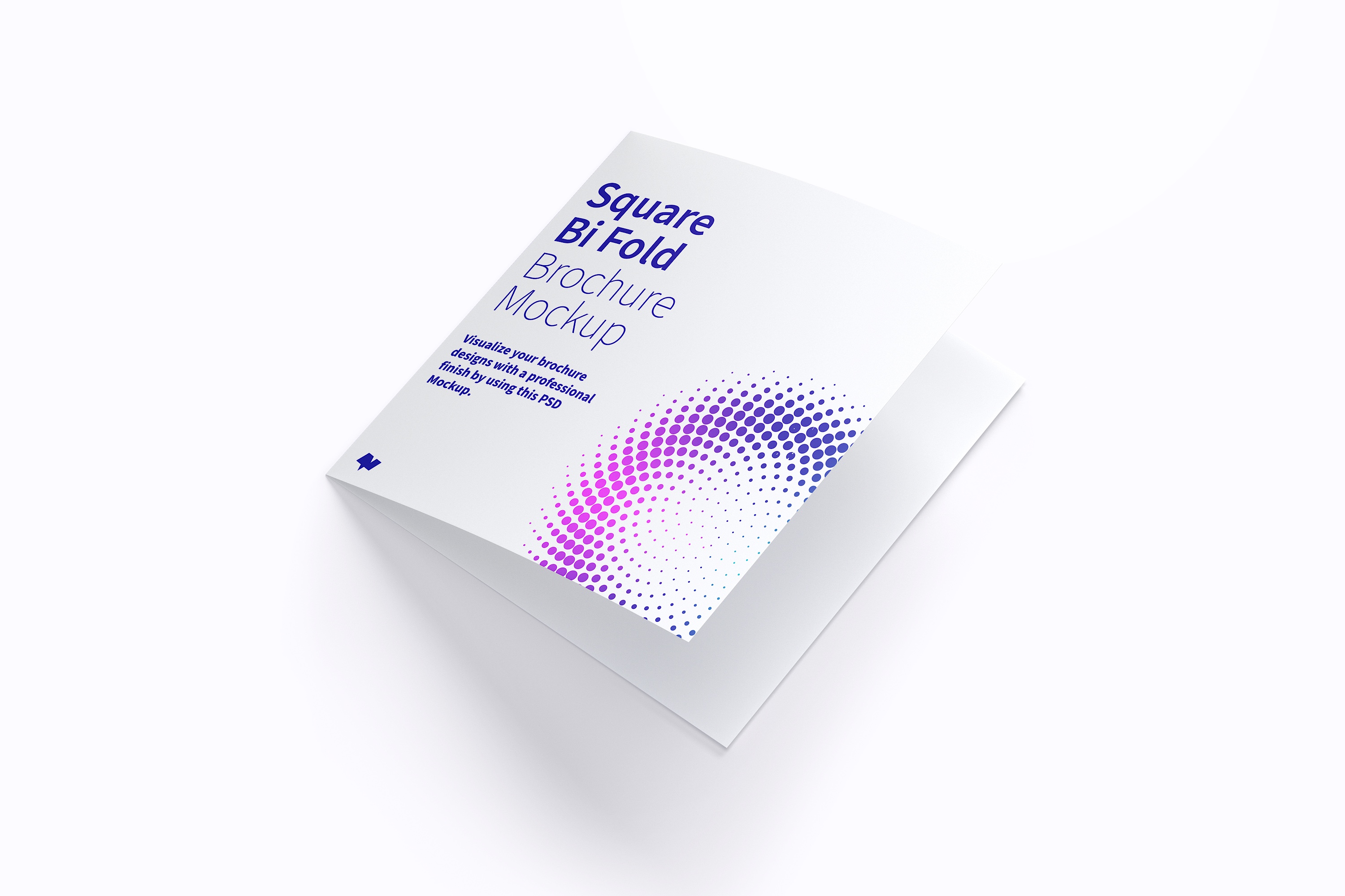 方形折页宣传册宣传单设计样机01 Square Bi Fold Brochure Mockup 01