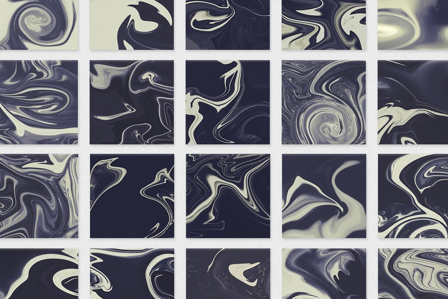 大理石风格水影画墨流纹理 Suminagashi Marble Textures插图2