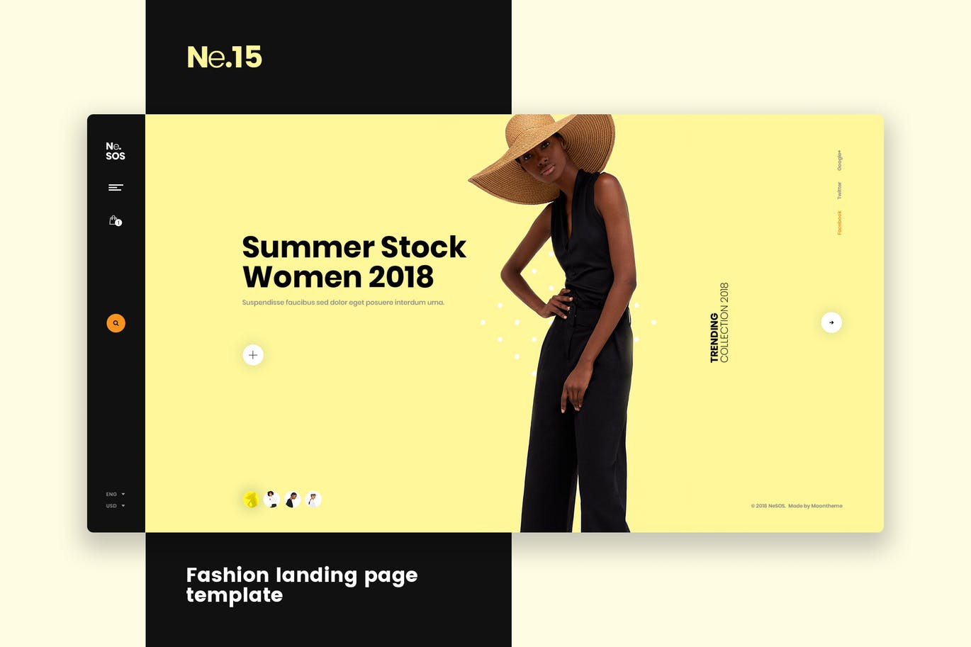 奢侈时尚品牌官网着陆页设计模板素材 Ne15 – Fashion landing page template插图