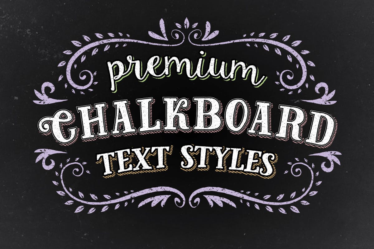 100+黑板画粉笔字效果PS字体样式 Premium Chalk Text Styles插图