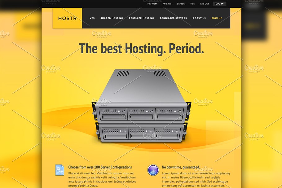 服务器云主机提供商网站设计PSD模板 Hostr – PSD Template插图2