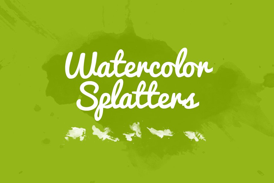 32款水彩飞溅图形PS笔刷 32 Watercolor Splatters插图