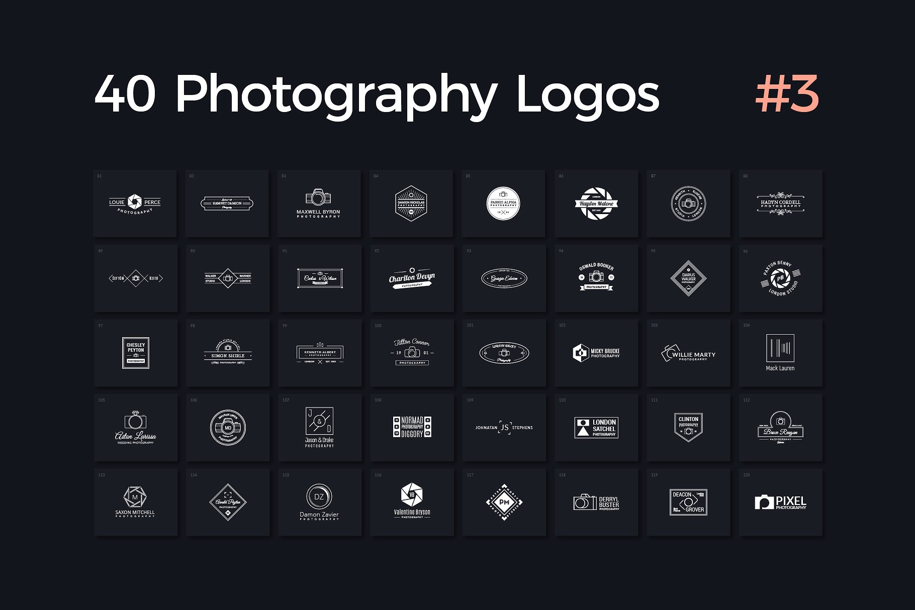 40个多用途影楼摄影Logo模板V.3 40 Photography Logos Vol. 3插图