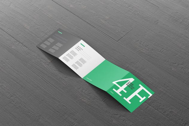 方形四折页宣传册传单样机模板 4-Fold Brochure Mockup – Square插图(13)