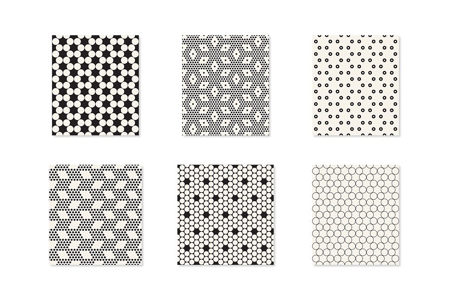 简约无缝几何图案纹理 Minimalist Seamless Patterns Set插图(6)