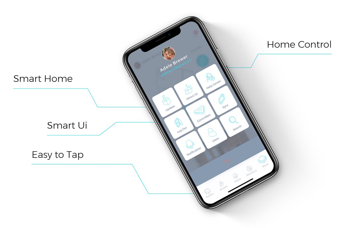 智能家居应用程序菜单UI设计素材 SmartHome Menu Mobile Ui  – TH插图