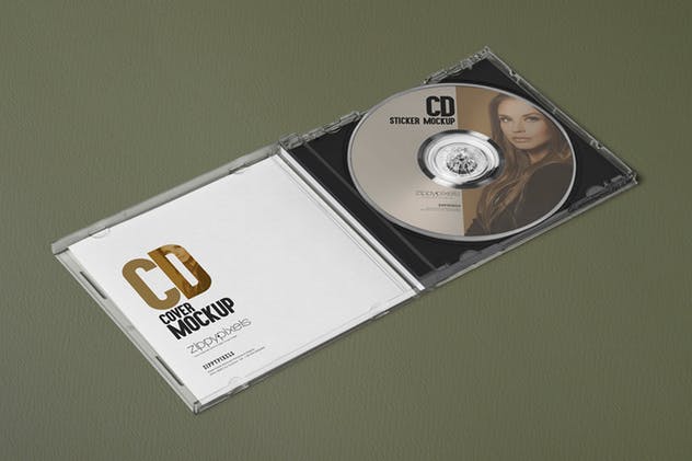经典圆盘音乐CD封面样机 9 CD Cover Mockups插图(9)