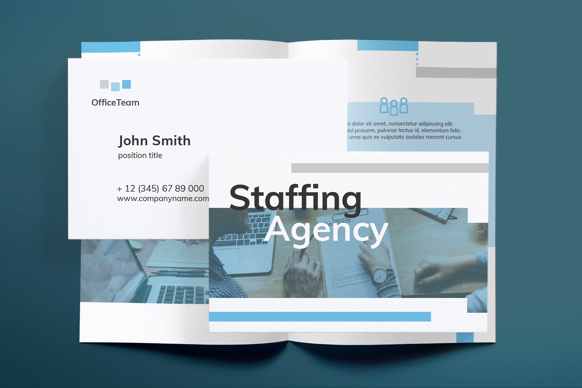 人力资源企业名片设计模板 Staffing Agency Business Card插图2