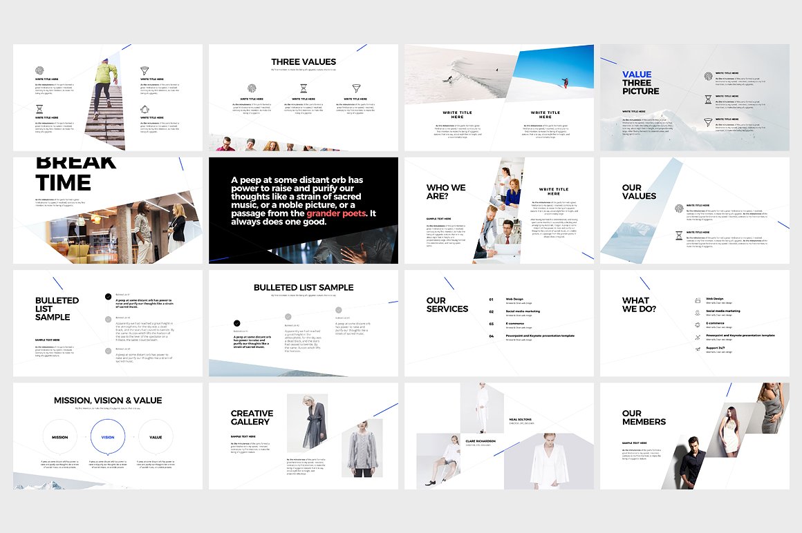 NOVA Powerpoint template113页独特极简的商业化PPT模板下载[ppt,pptx]插图(4)