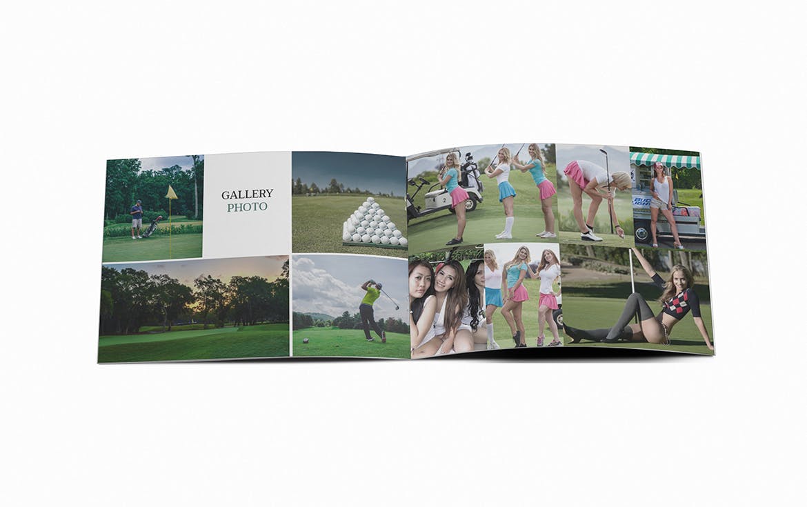 高尔夫场馆/体育场馆横版画册设计版式模板 Golf A5 Brochure Template插图8