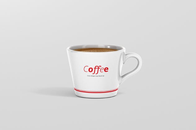 高品质的咖啡马克杯样机展示模板 Coffee Cup Mockup – Cone Shape插图(9)