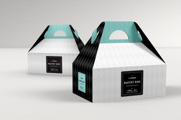 快餐盒糕点外带包装样机v1 Food Pastry Boxes Vol.1: Packaging Mockups插图1