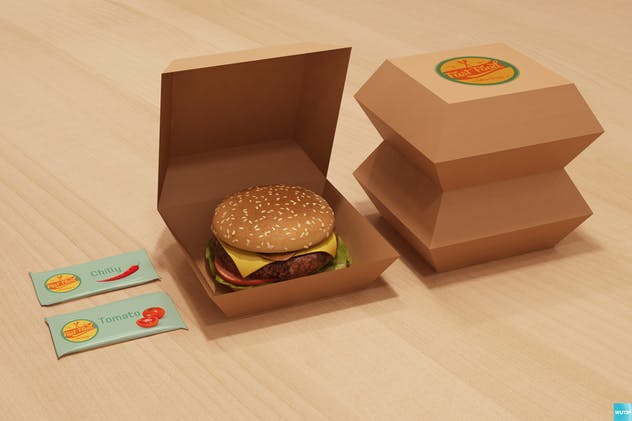 快餐店餐厅广告招牌商标样机 The Mockup Branding For Fast Food Outlets插图(6)