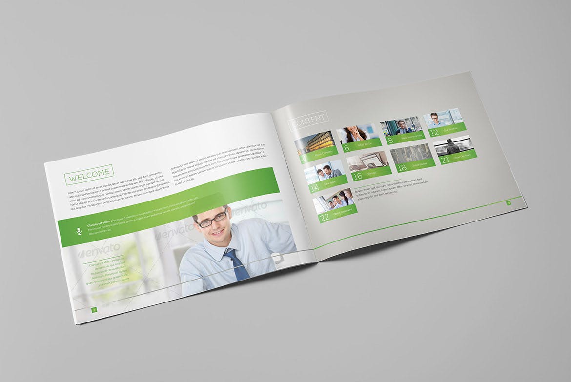 横版公司/企业画册设计设计模板 LIght Business Landscape Brochure插图2
