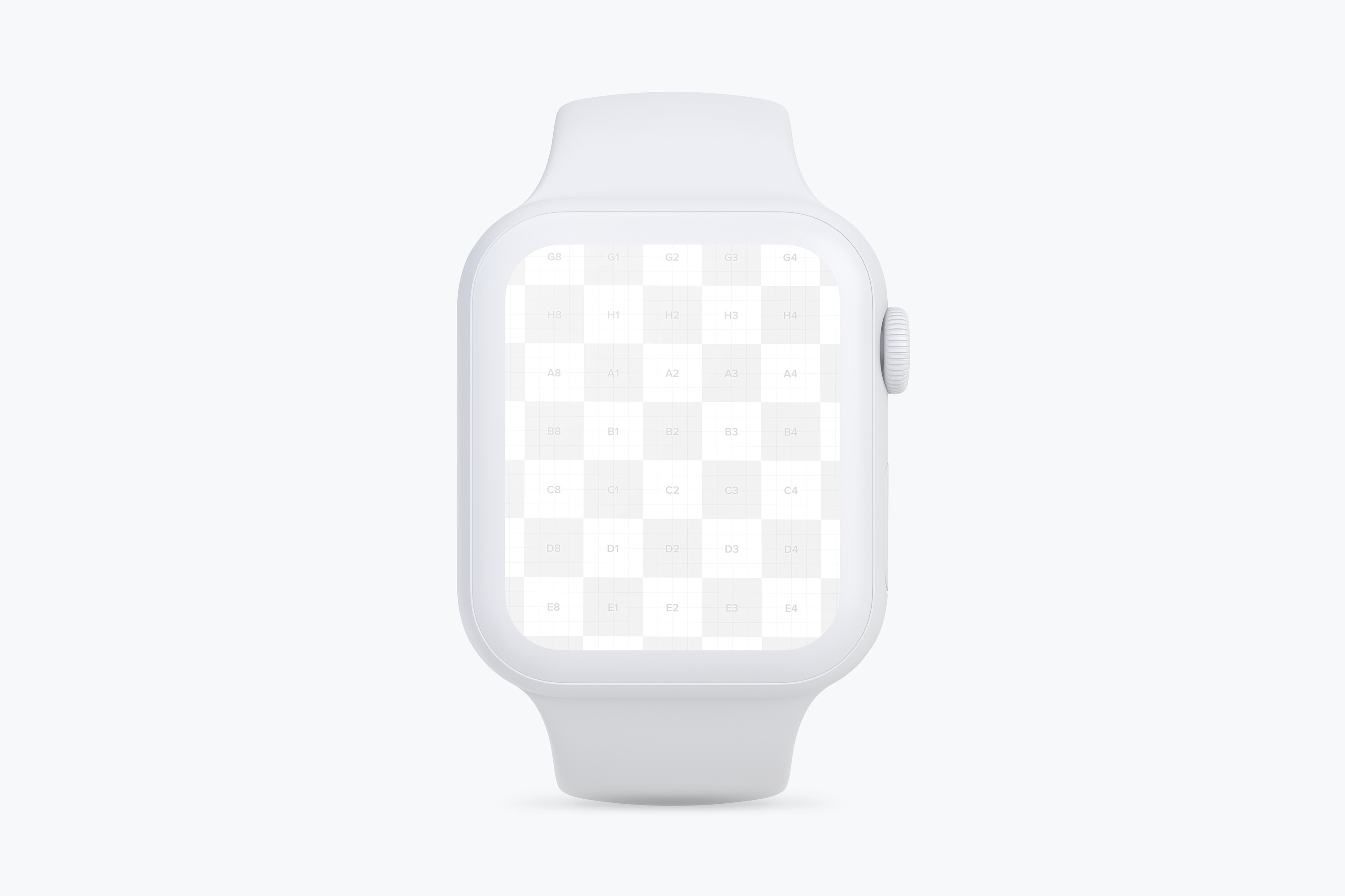 Apple Watch 4智能手表屏幕前视图样机模板 Clay Apple Watch Series 4 (44mm) Mockup, Front View插图(1)
