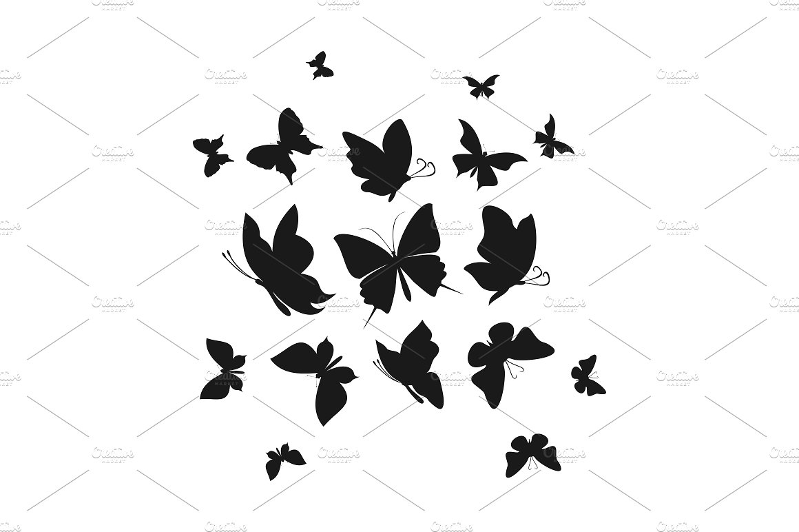 一群抽象飞舞的蝴蝶6  Abstract the butterfly6插图