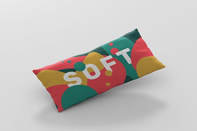 时尚多彩长矩形沙发卧室枕头样机模板 Pillow Mockup – Long Rectangle插图(4)