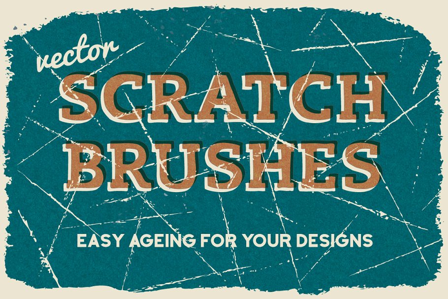 矢量做旧划痕AI笔刷 Vector Scratch Brushes插图