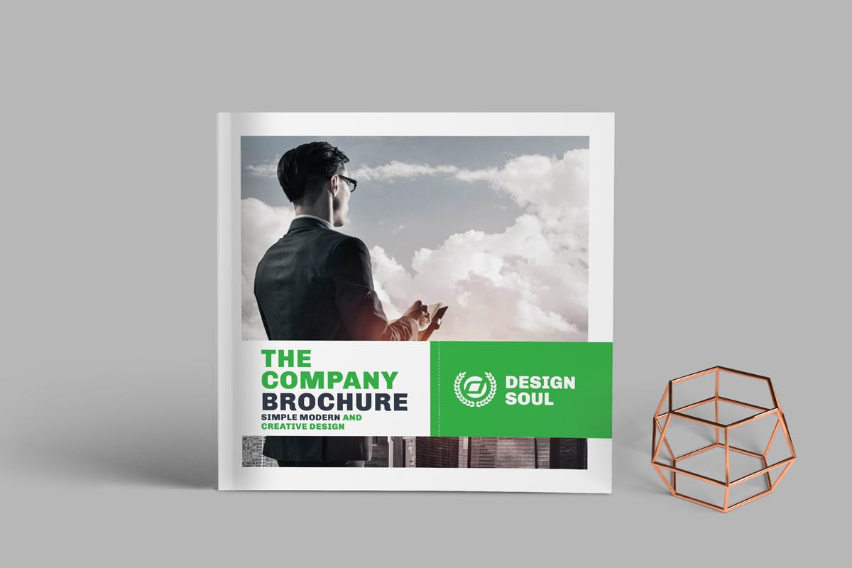 20页企业简介宣传画册设计INDD模板 Square Brochure插图