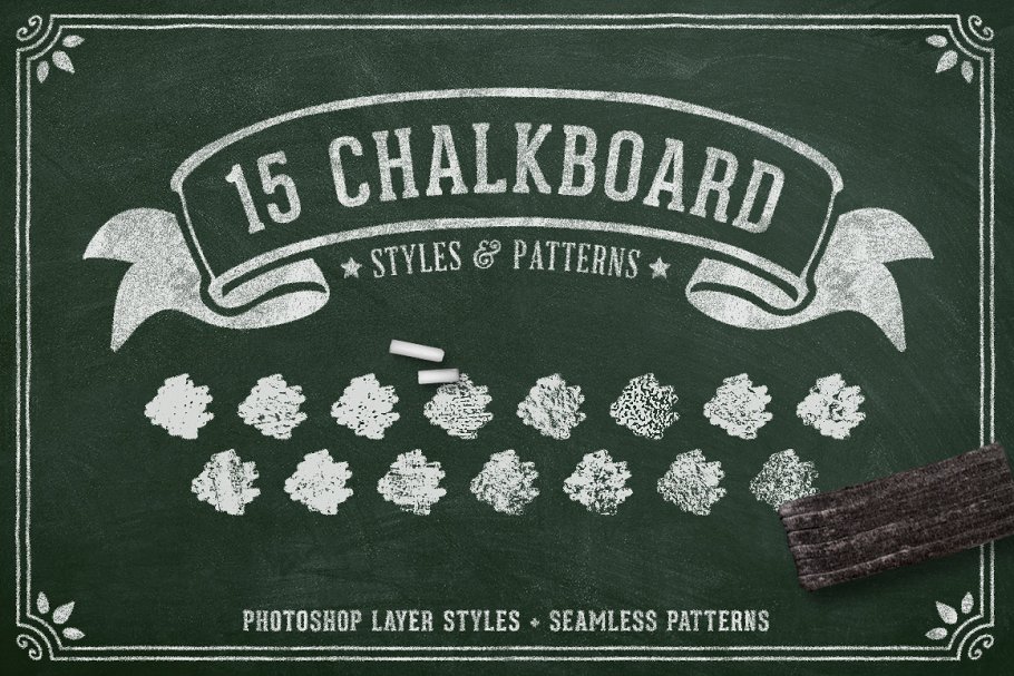 创意粉笔黑板画组件图层样式 Chalk & Charcoal Effects Volume 1插图
