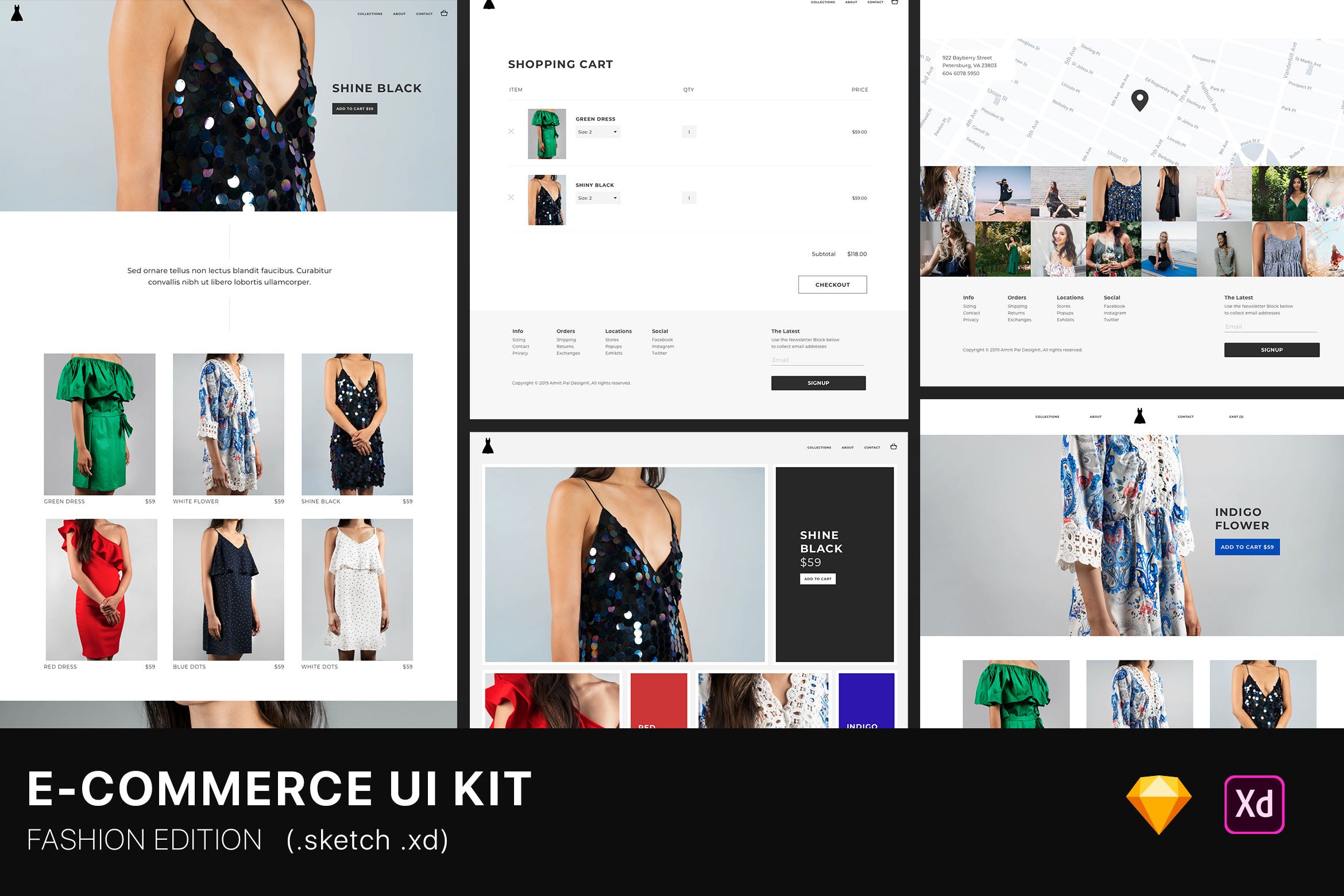 时尚服饰网上商城平台UI设计套件 E-Commerce Fashion Website UI Kit插图