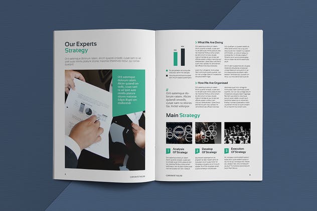 高端企业宣传画册设计INDD模板素材 Business Brochure Template插图9
