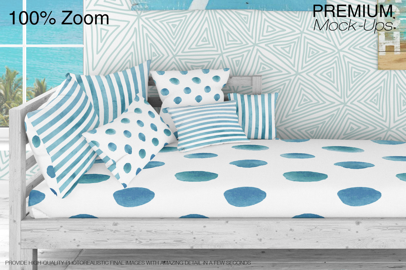 海景房枕头和框架展示样机下载 Pillows & Frames Set – Coastal Style [psd]插图(10)