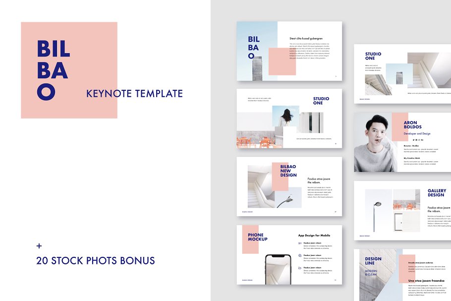 室内创意设计企业Keynote幻灯片模板 Bilbao – Keynote Template + Bonus插图(19)