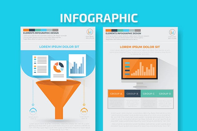 大数据&数据库服务器信息图表元素设计模板 Big Data Part4 Infographics Design插图3