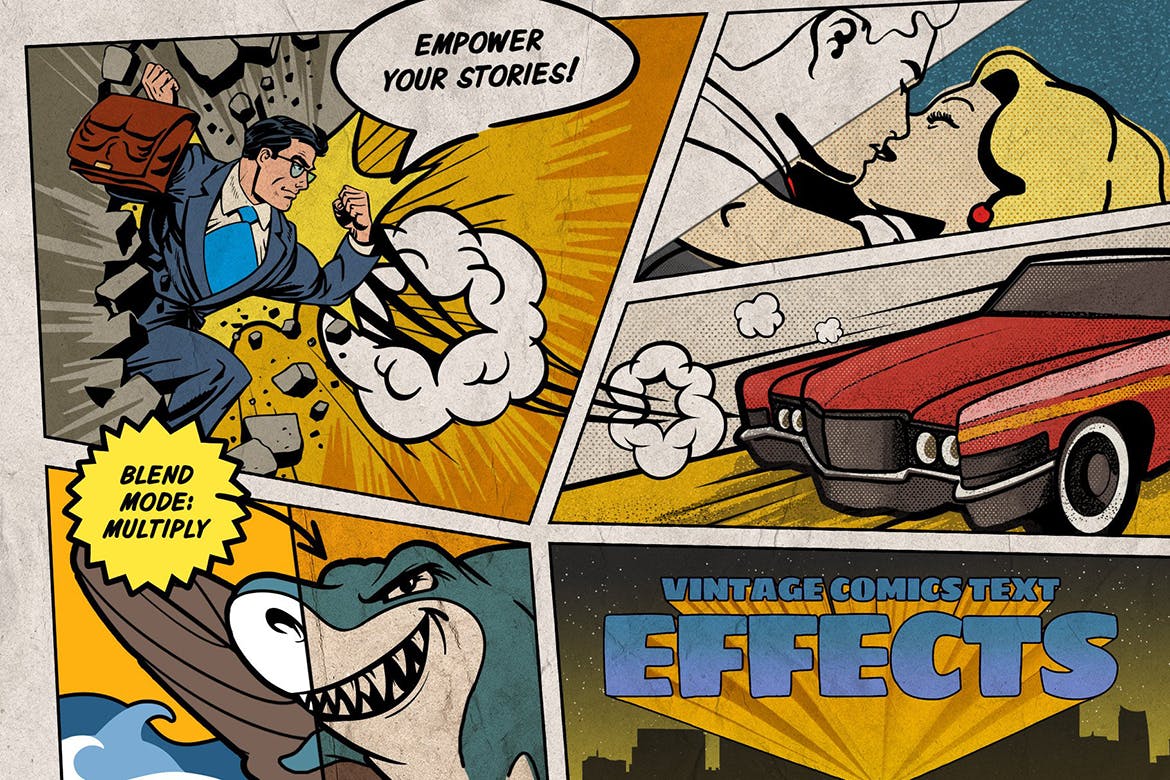 漫威&DC欧美复古漫画插画设计工具包插图(12)