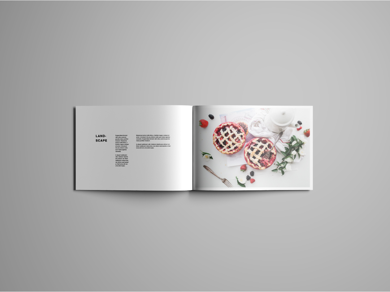 品牌宣传画册内页排版设计PSD样机 Landscape Brochure Mockup PSD插图(4)
