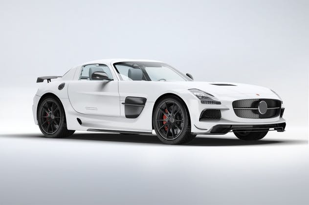 超级豪华跑车梅赛德斯SLS AMG样机模板 Supercar Mercedes SLS AMG Mock-Up插图(9)