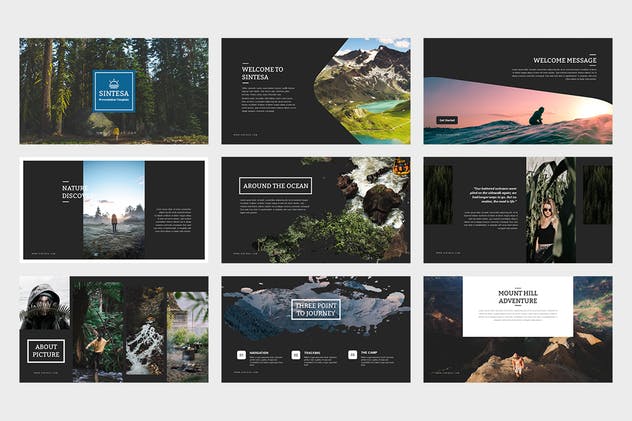 一流视觉设计旅行户外主题幻灯片设计模板 Sintesa : Powerpoint Presentation插图(4)