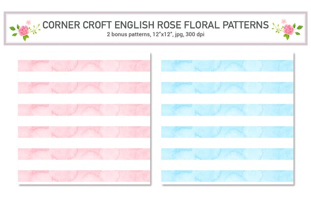 英国玫瑰水彩插画背景素材 Watercolor English Rose Pattern插图(6)