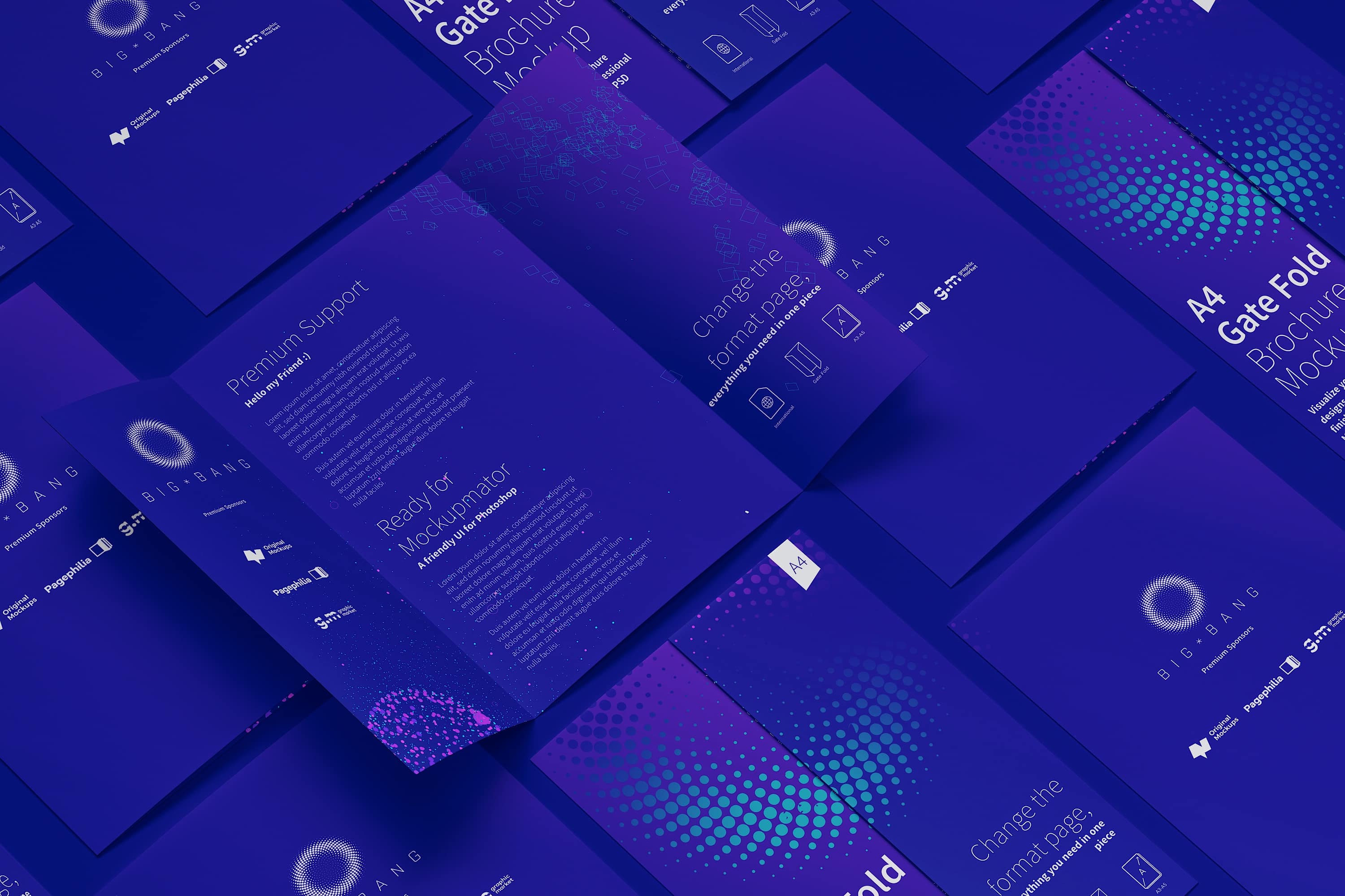A4大小对折宣传单设计样机06 A4 Gate Fold Brochure Mockup 06插图4