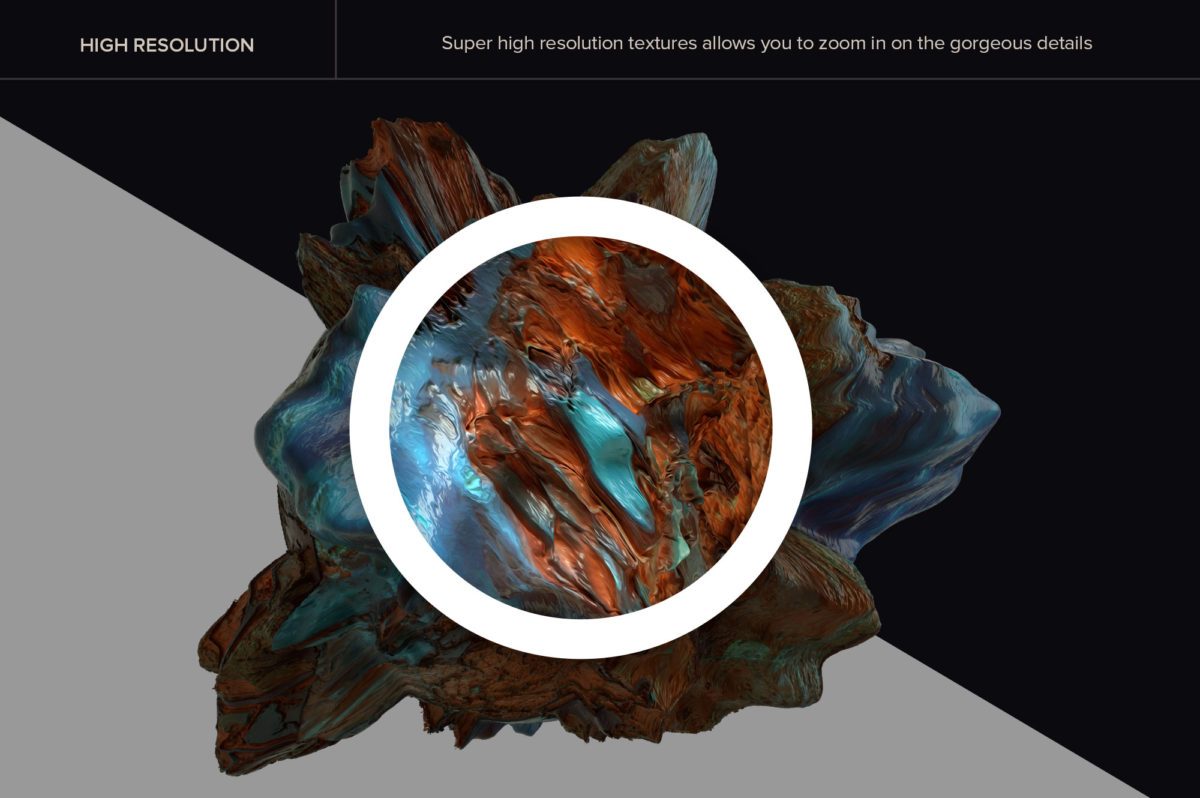 创意抽象纹理系列：15款混合油漆3D纹理&PS笔刷 Tectonic (Exclusive)插图1